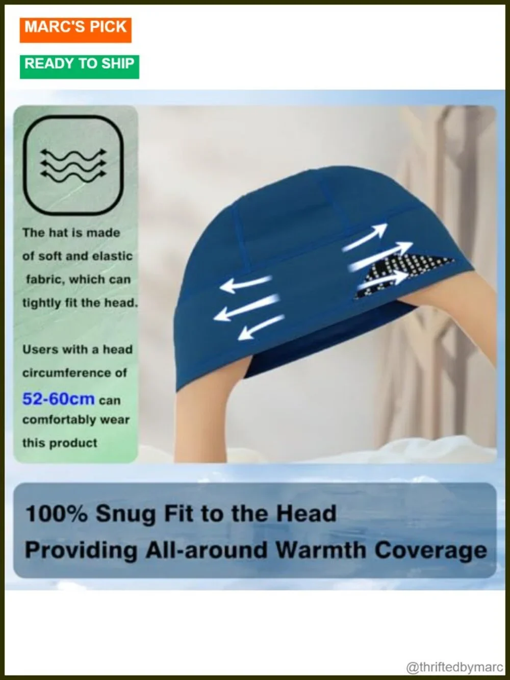Thermal Fleece Skull Cap Windproof Winter Beanie Stretchy Running Hat Cycling